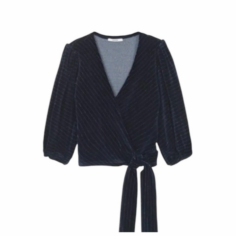 Ganni Women's Blue Blouse - Size Small